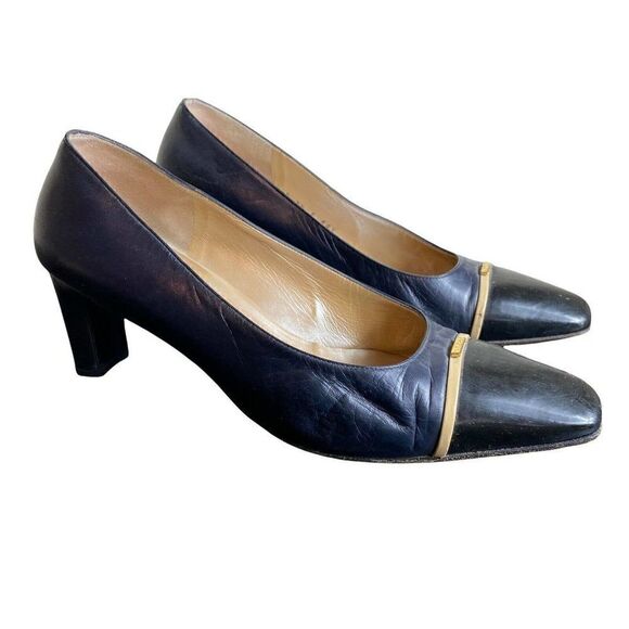 St. John Shoes - St. John Italy Vintage Cap Toe Pointed Toe Slip On Heels 6.5B